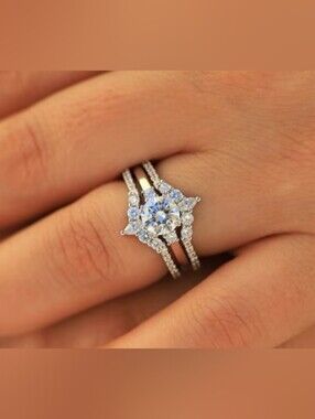 ❤️$9 Each Or Bundle 4/$20 Sterling Silver White CZ Halo Engagement Ring Set